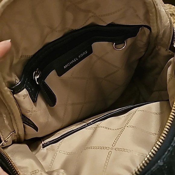 Michael Kors Rhea Medium Frayed Denim Backpack - Picture 5 of 6